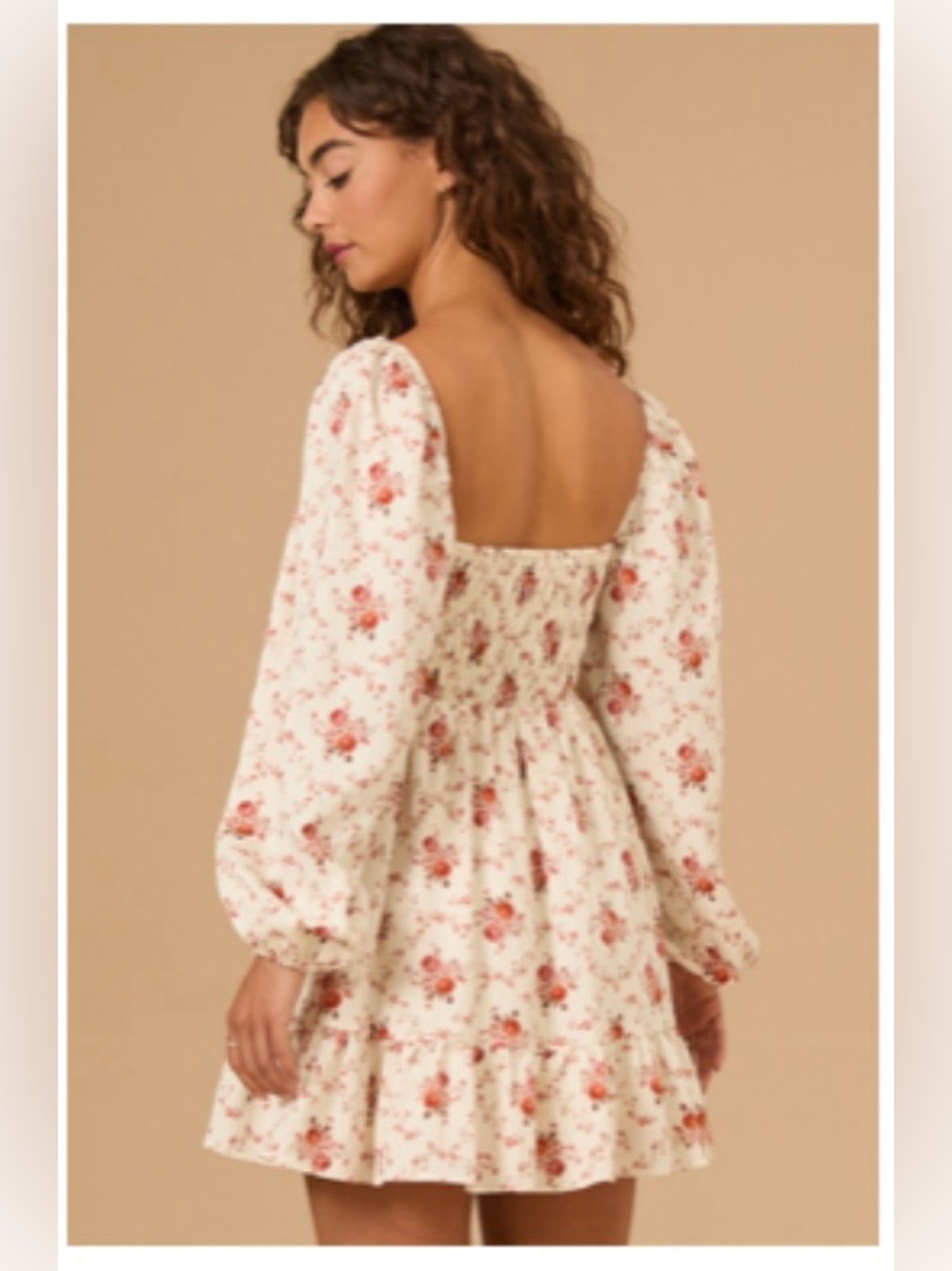 Altar'd State Cream Mini Dress with Pink Floral Print